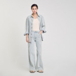 Jean à bandes strassées