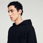 Hoodie à capuche orné de fleurs