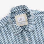 Chemise imprimé géométrique bleu aviateur
