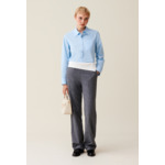 Pantalon droit ceinture contrastée