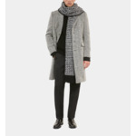 Manteau Long Chevron Noir Et Blanc Homme