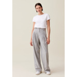 Pantalon large maille gris clair