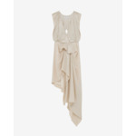 Robe Longue Col V Lin Lamé Cloven