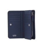 Ninon de Lancel - Portefeuille rectangulaire compact zippé - Moyen modèle - Bleu Petrole