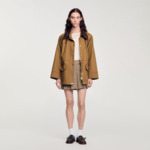 Manteau col en cuir