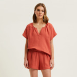Laurence Tavernier - Pyjama Short en voile de coton, Panarea