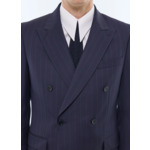 Costume croisé en twill de laine rayé