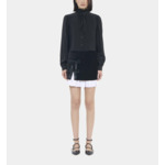 Chemise Courte En Soie Noire Femme