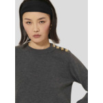 Pull Prunette-Gris Chine en Polyester