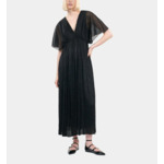 Robe Longue En Jersey Métallisé Noir Femme
