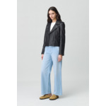 Veste cuir grainé noir