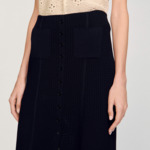 Jupe longue en maille fantaisie