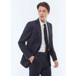 Costume ajusté en twill de laine rayé