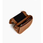 Sac bandoulière moyen modèle Ella en toile coton et cuir lisse