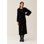 Robe longue plissée transparente