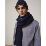 Echarpe en maille côtes anglaises uni marine