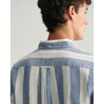 Regular Fit Bold Striped Linen Shir