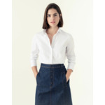 Chemise Anaïs en popeline stretch blanche