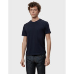 T-shirt col rond en coton uni marine
