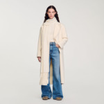 Manteau long en laine mélangée