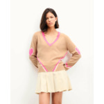 Pull Col V Cœurs et Bandes