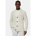 Cardigan Sable À Col Châle En Laine Mérinos