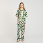 Pantalon à imprimé fleuri