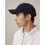 Casquette en velours côtelé uni avec broderie figaret marine
