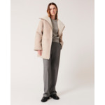 Manteau Maya Ecru en cuir