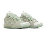 Lanvin Leather Curb Sneaker Sage Green