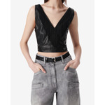 Top En Cuir À Franges