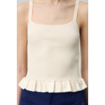 Top satiné à volants