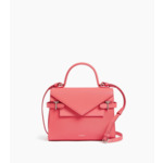 Sac à main double rabat moyen modèle Emilie en cuir signature T