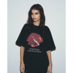 T-shirt Col Rond Manches Courtes Rose
