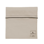 HOUSSE DE COUETTE | Pure White Satin Lavé - Sand - Finition Black