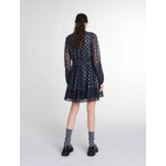 Robe courte plissée à imprimé fleurs