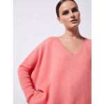 Pull poncho cachemire col V Faustine WATERMELON