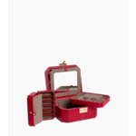 Petite boite à bijoux fermoir T en cuir