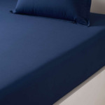 TDM - Drap housse en percale de coton ecru, Percale Unie 80 Fils