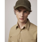 Casquette en velours côtelé uni avec broderie figaret kaki