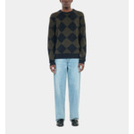 Pull À Losanges Noir Et Kaki Homme