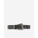 Ceinture Cloutée En Cuir Noir