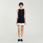 Robe courte en tweed bicolore