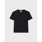 T-shirt col rond en coton uni marine