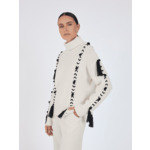 Pull col roulé pompons laine Klara ECRU / NOIR