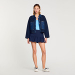 Cardigan à détail denim