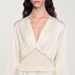 Robe longue satinée