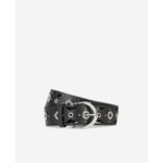 Ceinture En Cuir Avec Oeillets Strassés