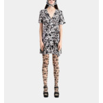 Robe Portefeuille Courte Imprimée Femme