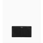 Porte chéquier zippé Charlotte en cuir lisse